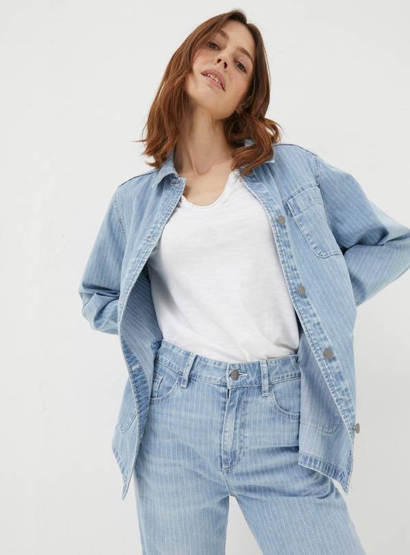 FATFACE Eden Stripe Denim Worker Jacket 22